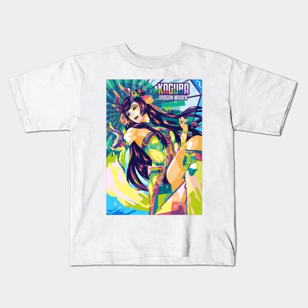 Kagura Dragon Maiden Kids T-Shirt by artoriaa